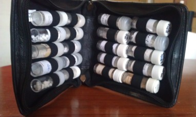 A 'home' Homeopathy kit containing twenty different remedies suitable for acute illness and first aid situations.